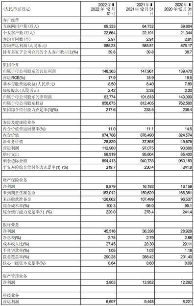 中国平安保险（集团）股份有限公司2022年度报告摘要