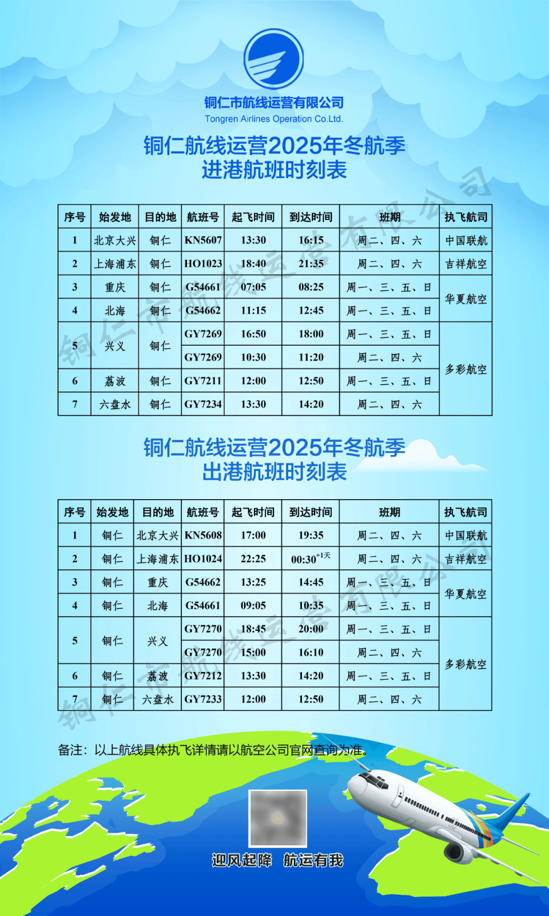 新航季<strong></p>
<p>瑞波币今日价格</strong>！10月26日起铜仁执行冬航季航班计划