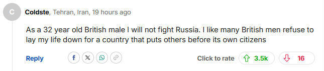 英国国防参谋长呼吁“准备牺牲儿女”<strong></p>
<p>web3</strong>，评论区大翻车